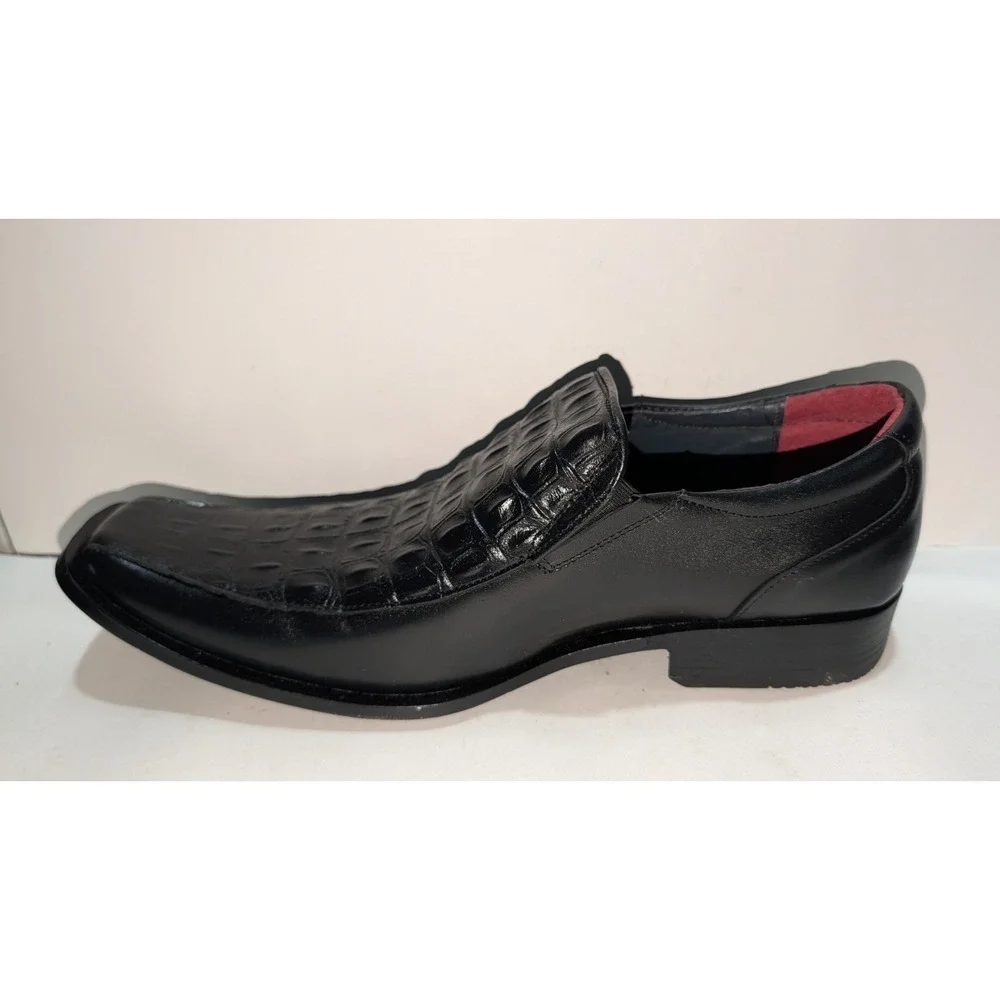 Lamasini Bull LEATHER Men's Loafer Dress Shoes Wedding Prom Formal 10 Black‎